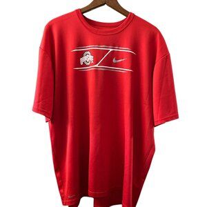 Ohio State Buckeye NikeFit Printed Red Mens NCAA Short Sleeve Size XL